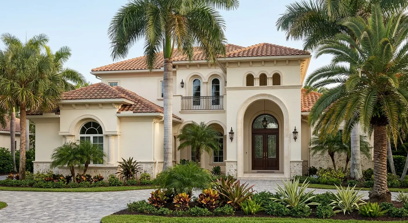 Exterior painting of a Mediterranean-style home in Southwest Florida