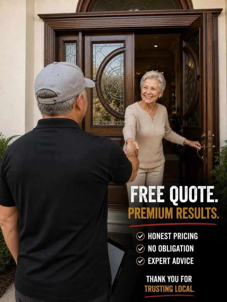Painting contractor greeting a homeowner for a free quote from Final Detail Painting.